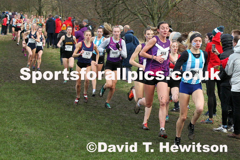 Womens long race  2020 BUCS Cross Country Champs., Edinburgh.  Photo: David T. Hewitson/Sports for All Pics